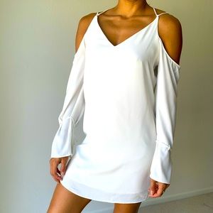 White off the shoulder mini dress